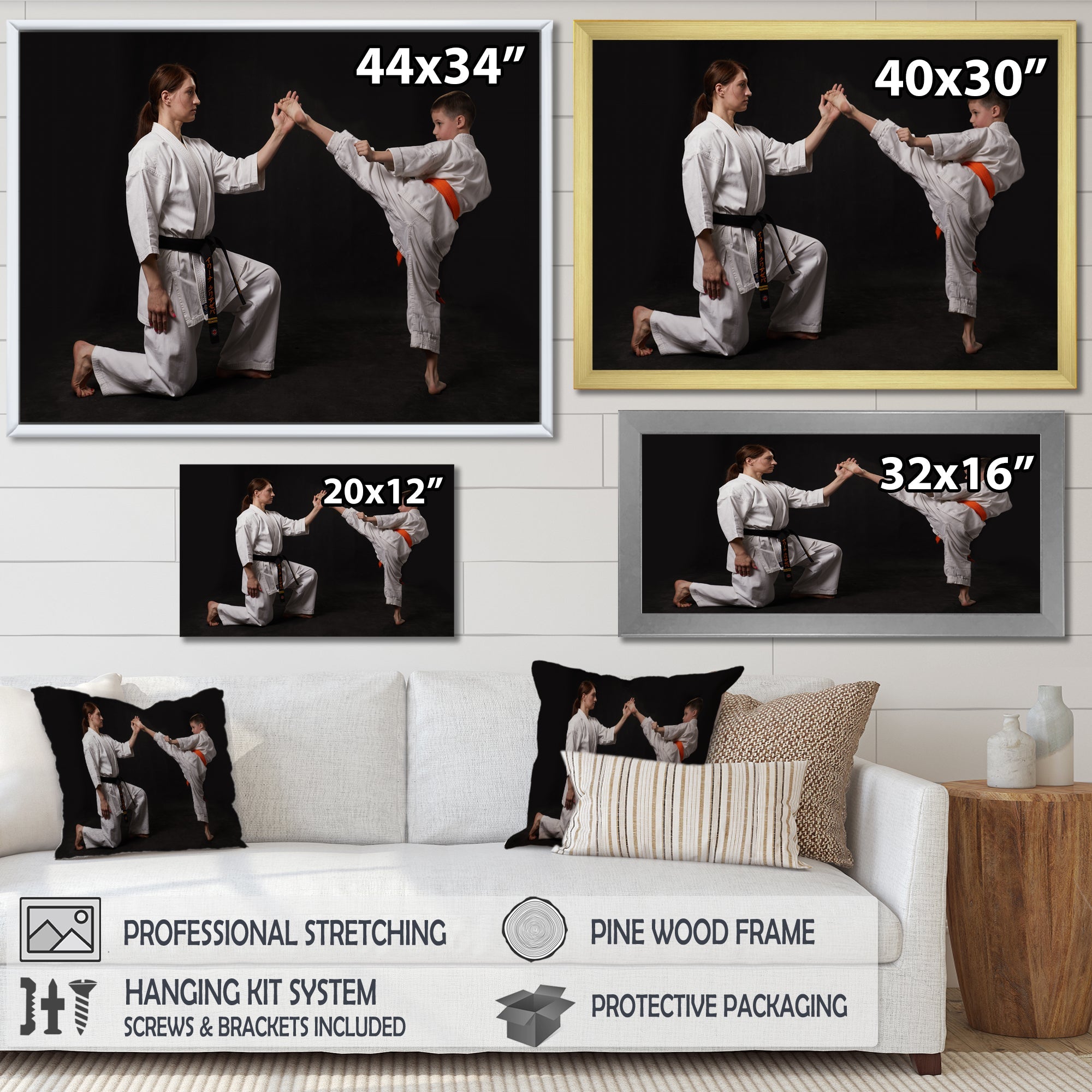 Karate Kick Training - Martial Arts Canvas Wall Art