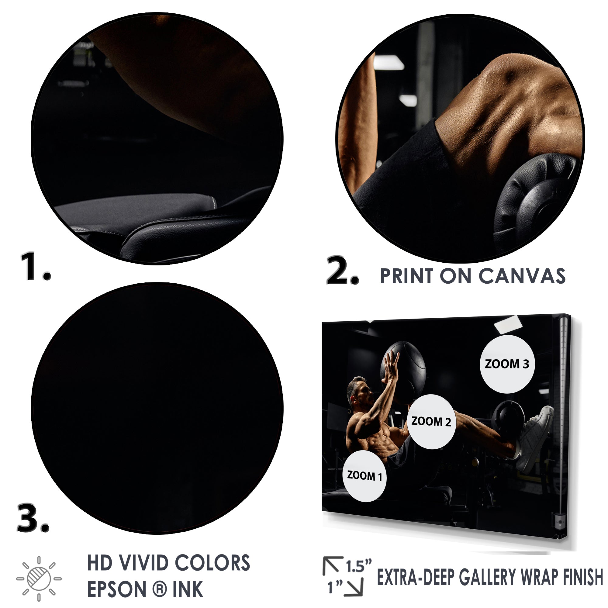 Gym Body In Action - Aerobic & Bodybuilding Canvas Wall Art