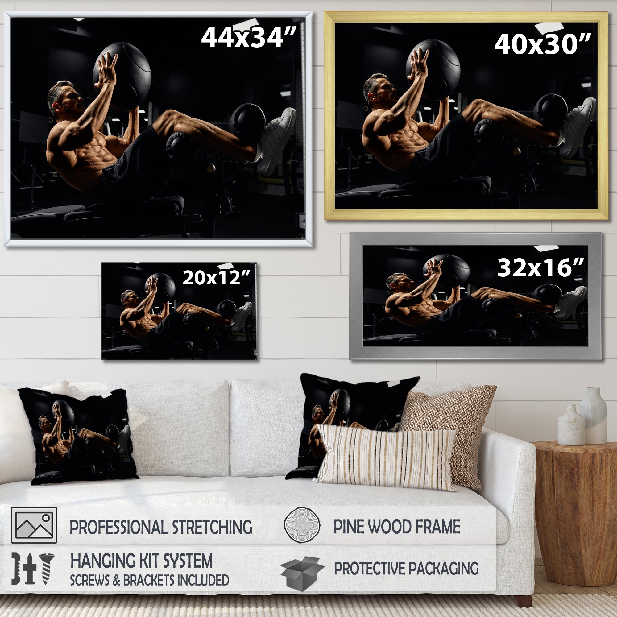 Gym Body In Action - Aerobic & Bodybuilding Canvas Wall Art