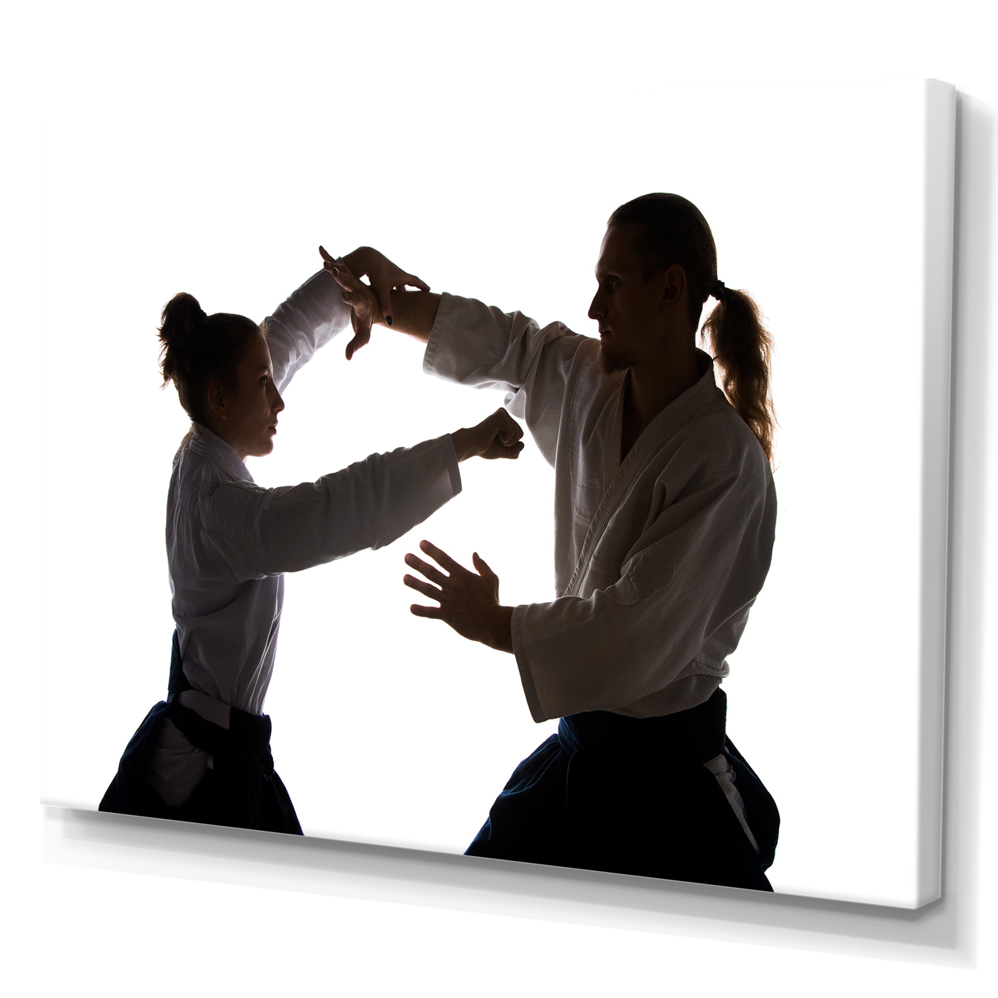 Woman Martial Arts Fight Training Studio - Martial Arts Canvas Wall Art