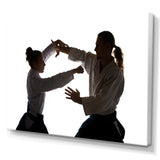 Woman Martial Arts Fight Training Studio - Martial Arts Canvas Wall Art
