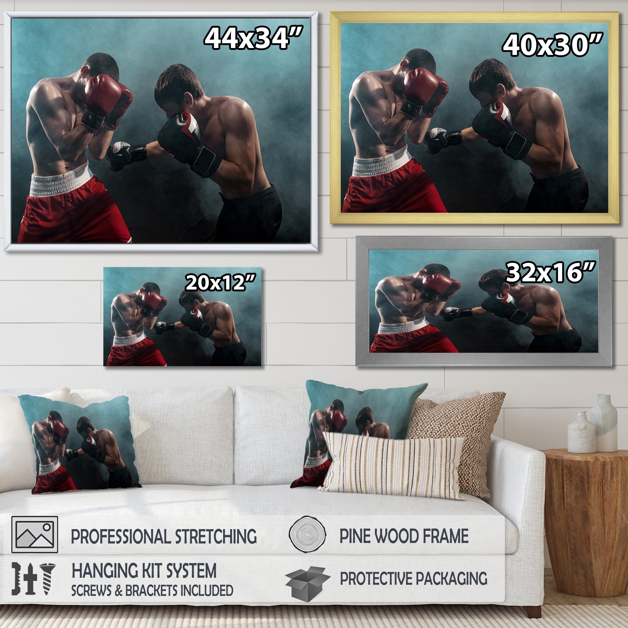 Two Professional Boxer Boxing - Sport Boxer Canvas Wall Art