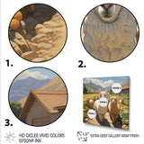 Cheerful farm Alpaca portrait - Parrot Canvas Wall Art