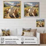 Cheerful farm Alpaca portrait - Parrot Canvas Wall Art