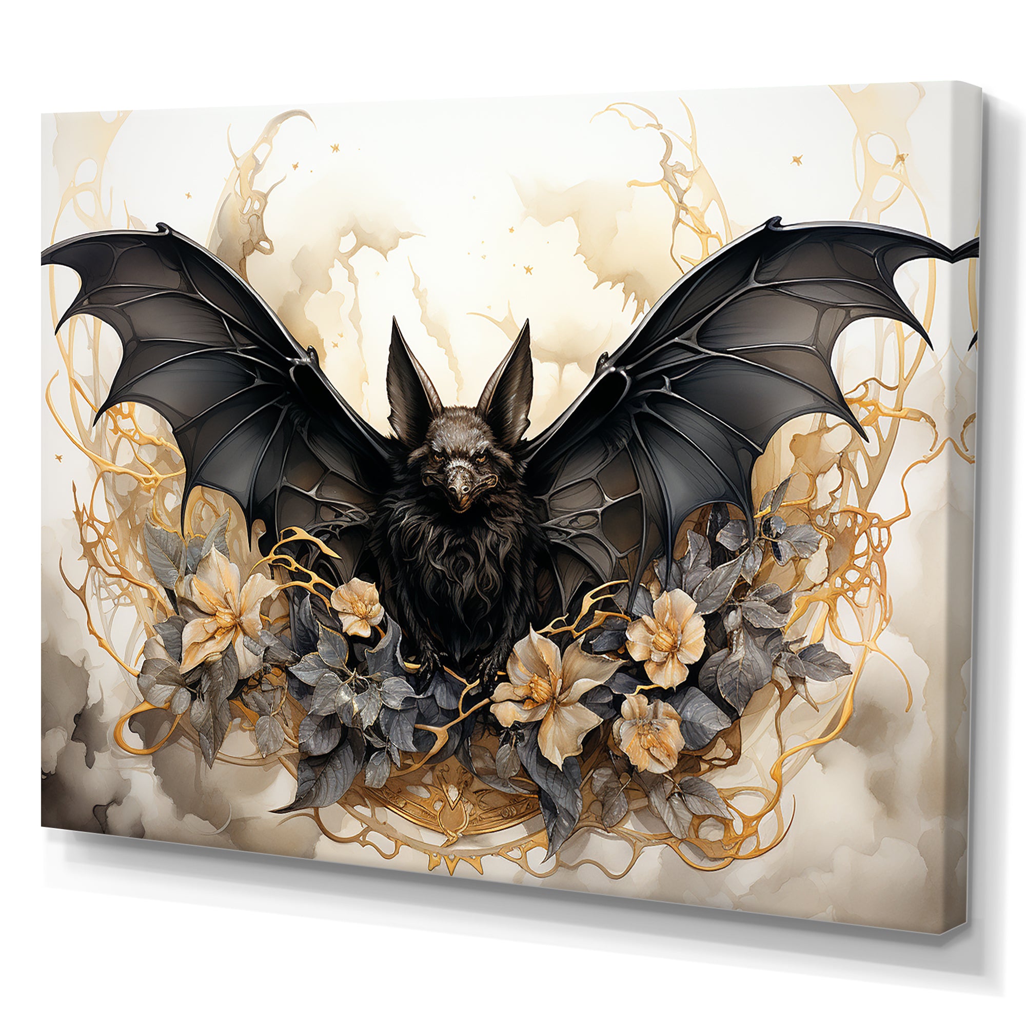 Minimalist Bat Silhouette - Black Bat Wall Art