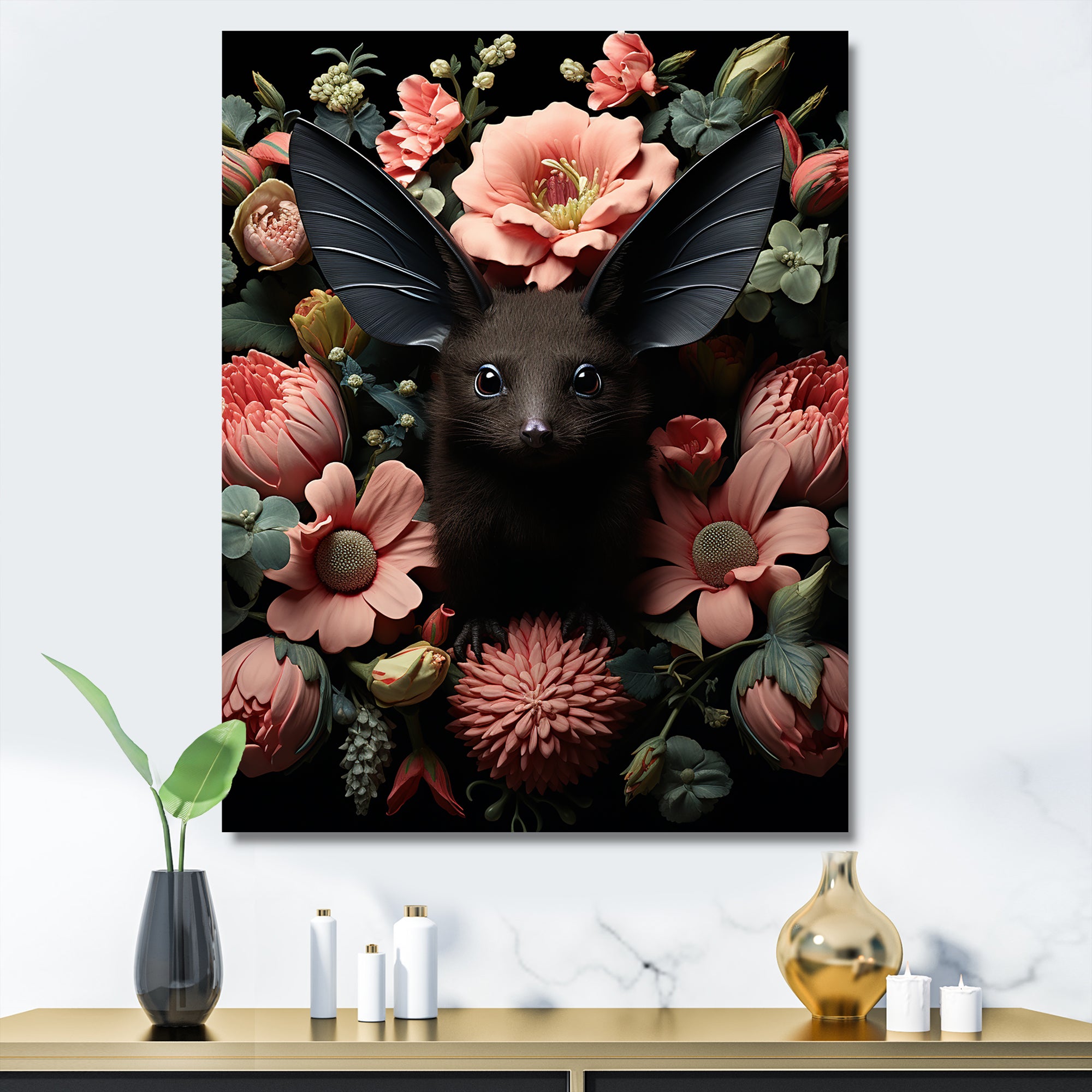 Surreal Bat Fantasy - Bat Framed Canvas Art