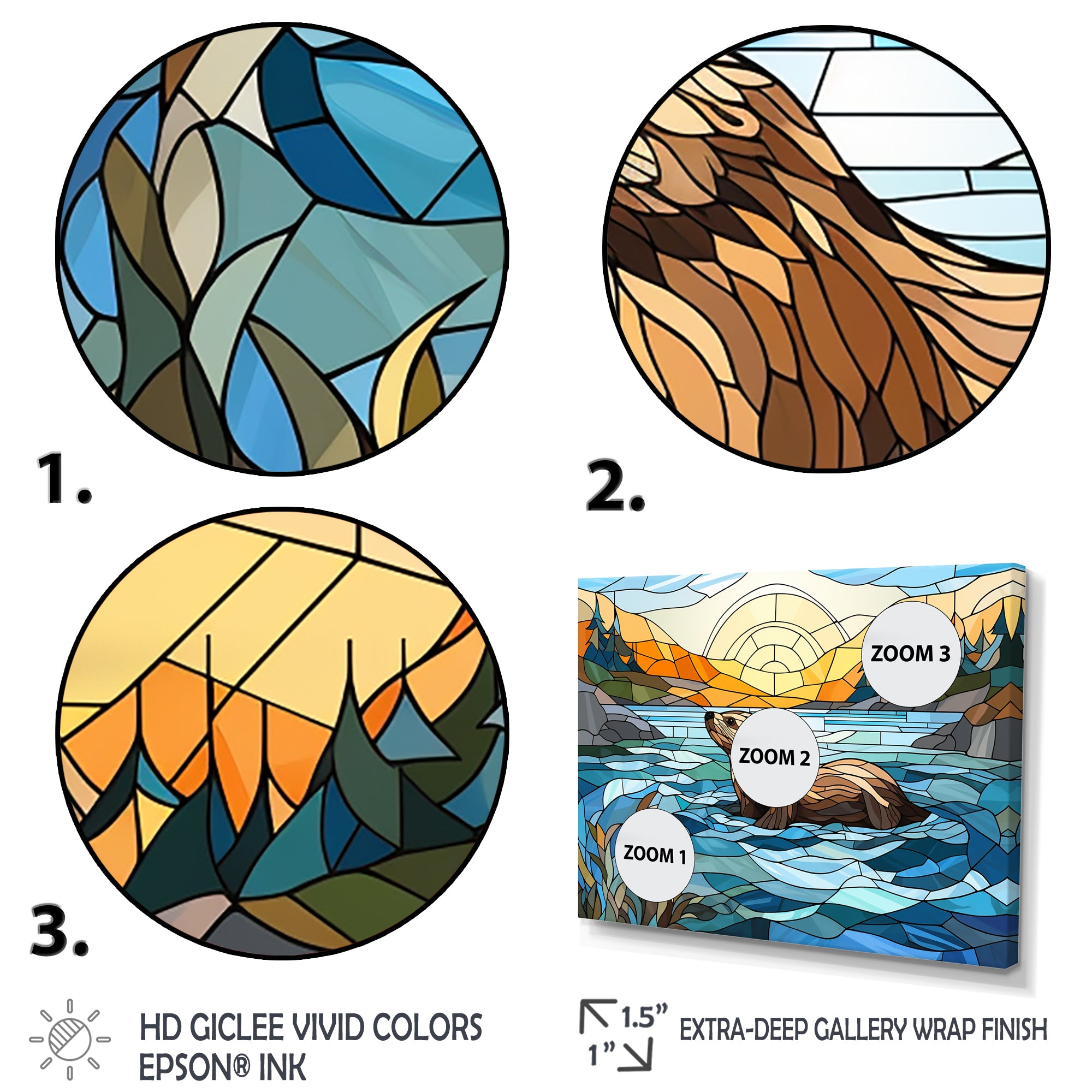 Enchanting beaver mosaic - Blue Beaver Wall Art