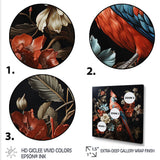 Red bird Serenity blooms - Nursery Teddy Bear Canvas Wall Art