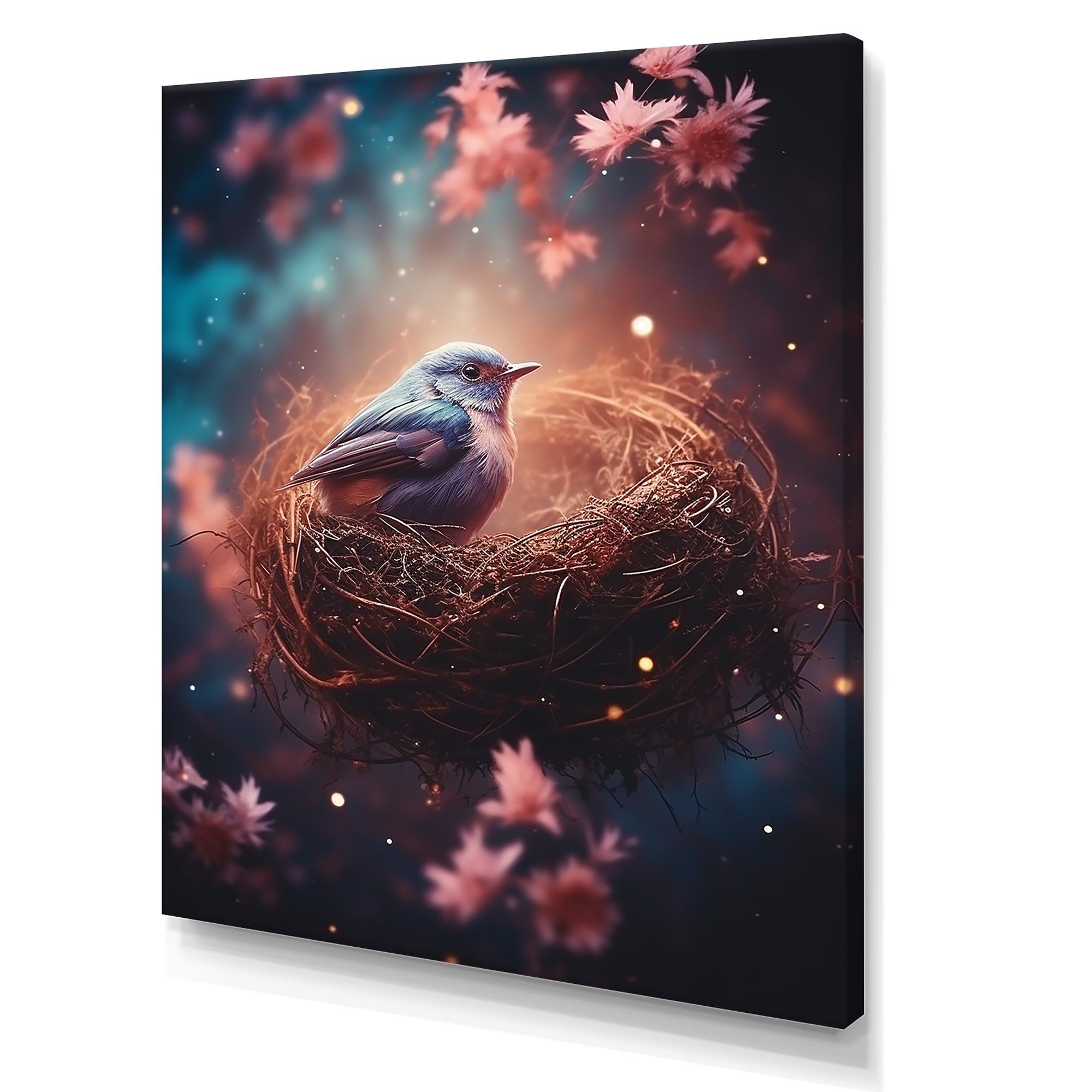 Floral bird nest harmony - Bird Wall Decor