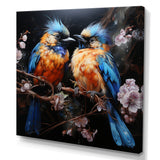 Blue and orange birds Symphony - Nursery Teddy Bear Wall Decor