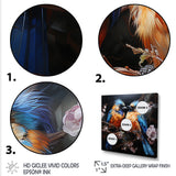 Blue and orange birds Symphony - Nursery Teddy Bear Wall Decor