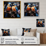 Blue and orange birds Symphony - Nursery Teddy Bear Wall Decor