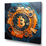 Orange Vibrant Bitcoin crypto - Nursery Teddy Bear Wall Art Prints