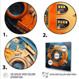 Orange Vibrant Bitcoin crypto - Nursery Teddy Bear Wall Art Prints