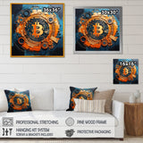 Orange Vibrant Bitcoin crypto - Nursery Teddy Bear Wall Art Prints