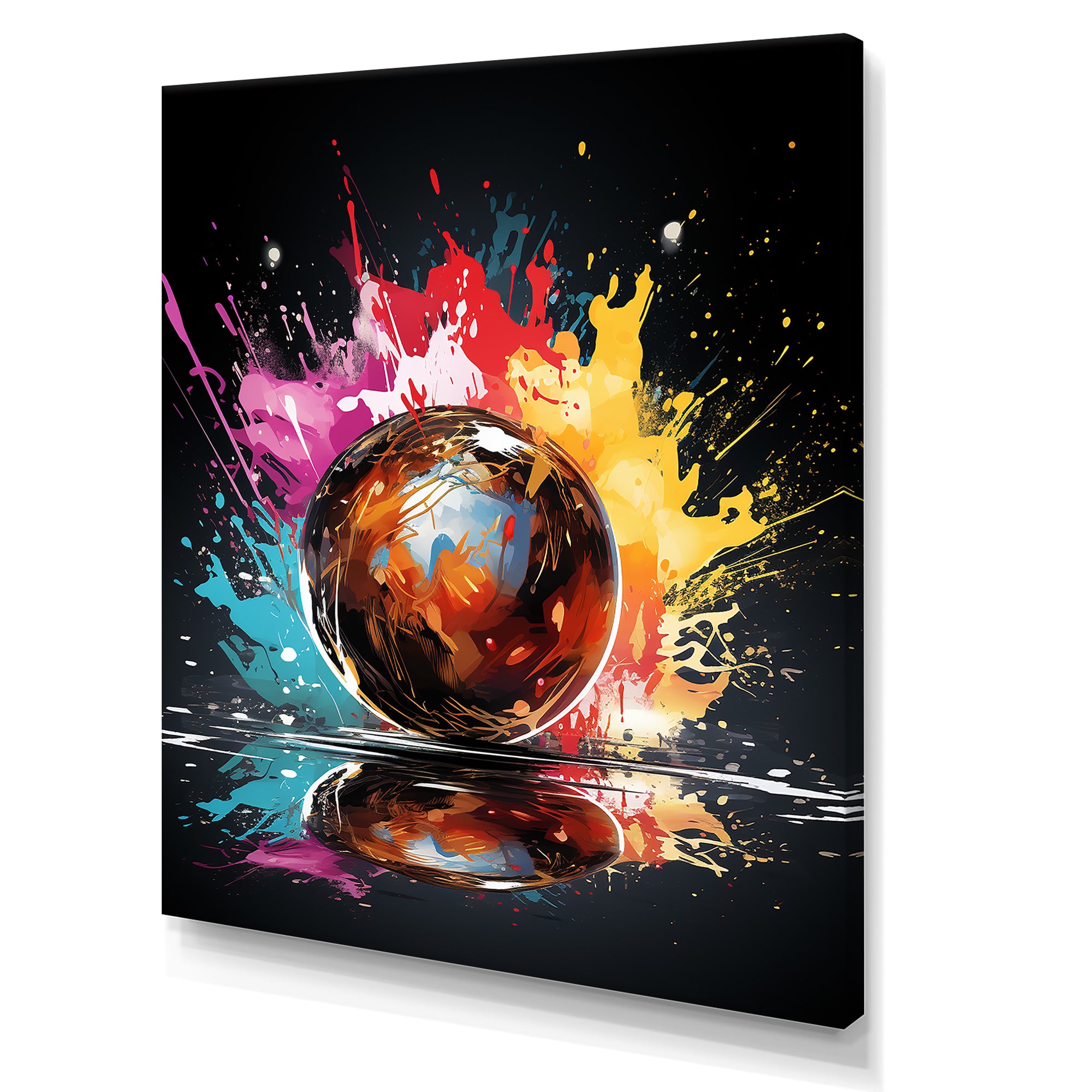 Pink Lively Bowling Lane - Bowling Canvas Wall Art