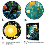 Flower serenity wood Pecker starry night - Bird Wall Decor