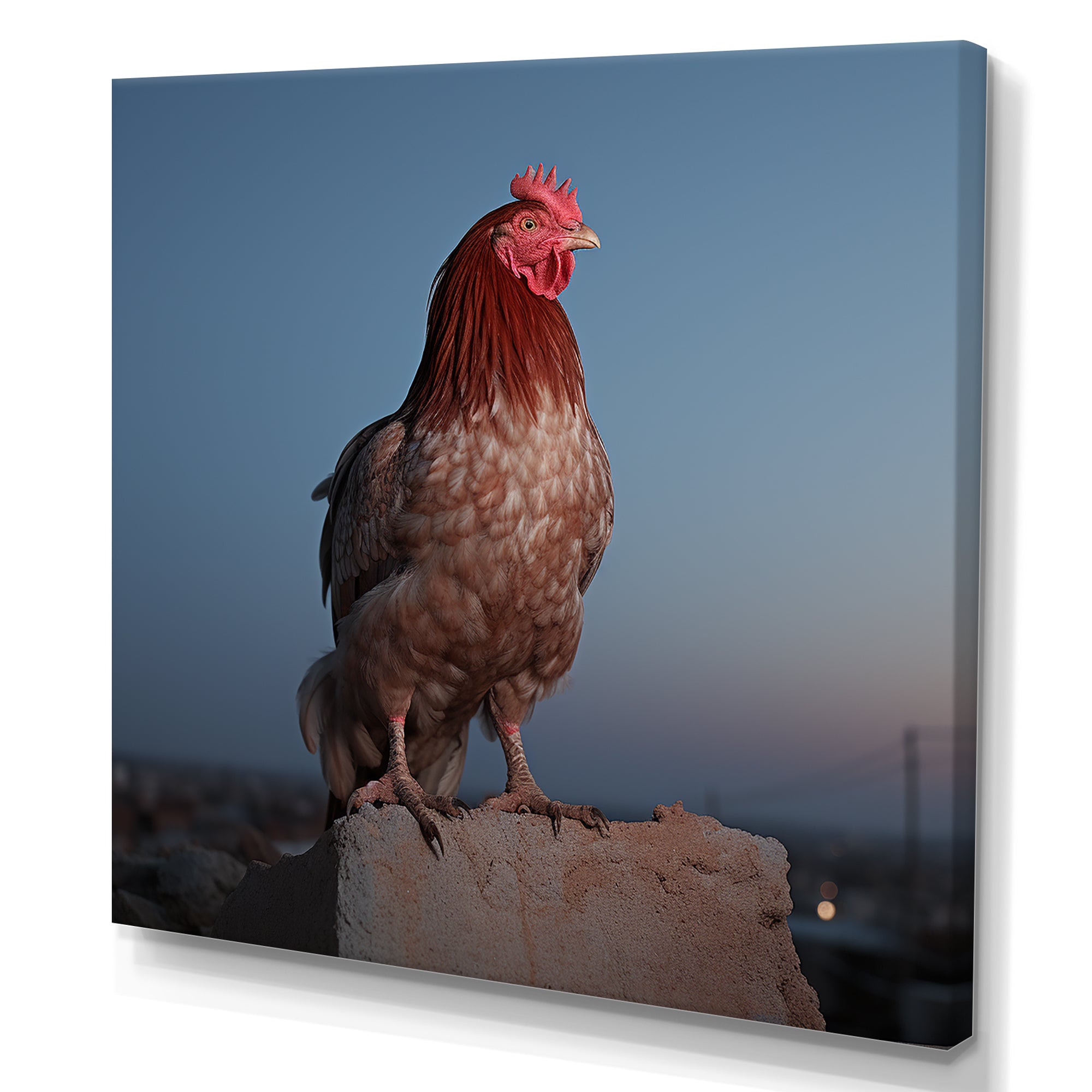 Cock a Doodle Dusk Rooster - Chicken Wall Art Prints