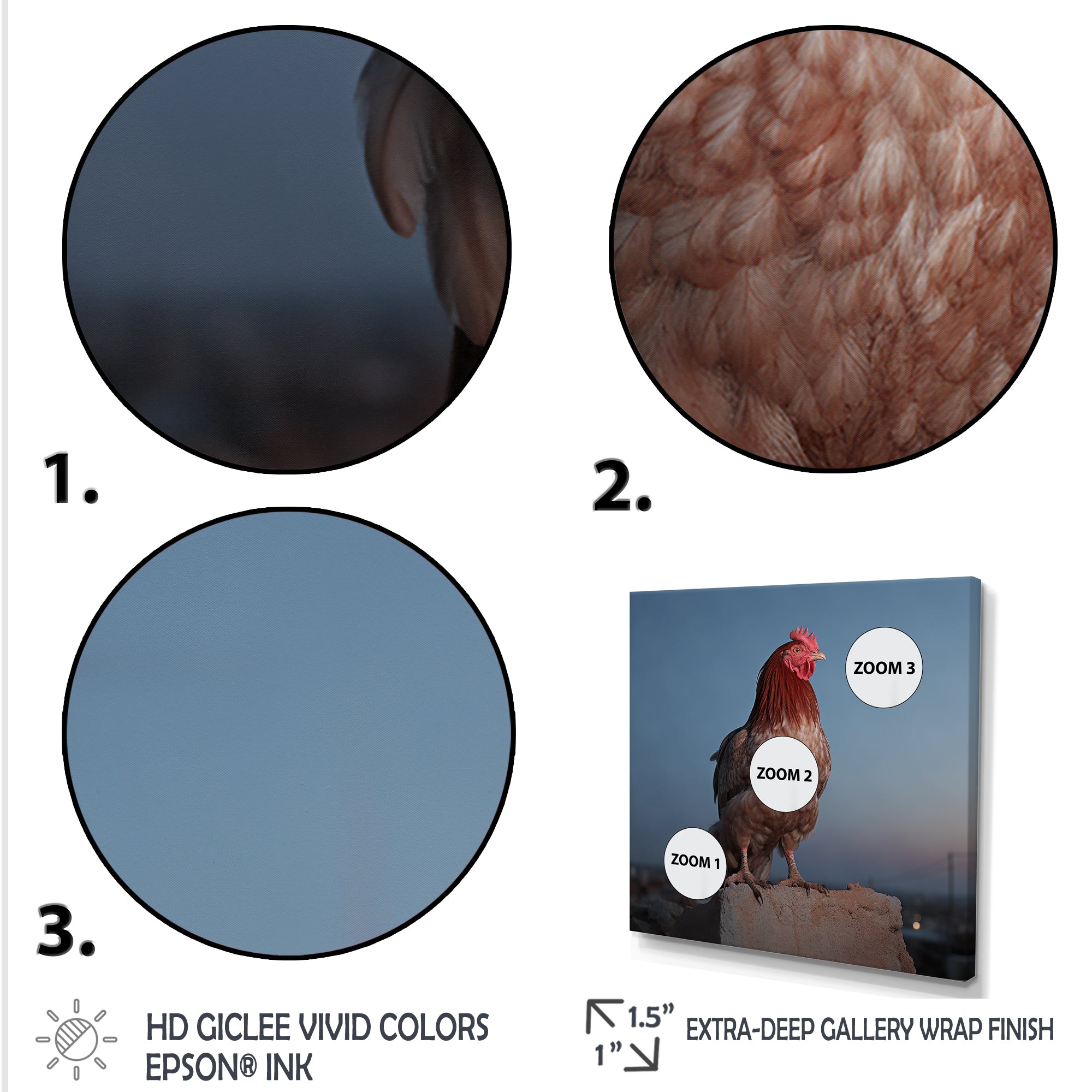 Cock a Doodle Dusk Rooster - Chicken Wall Art Prints