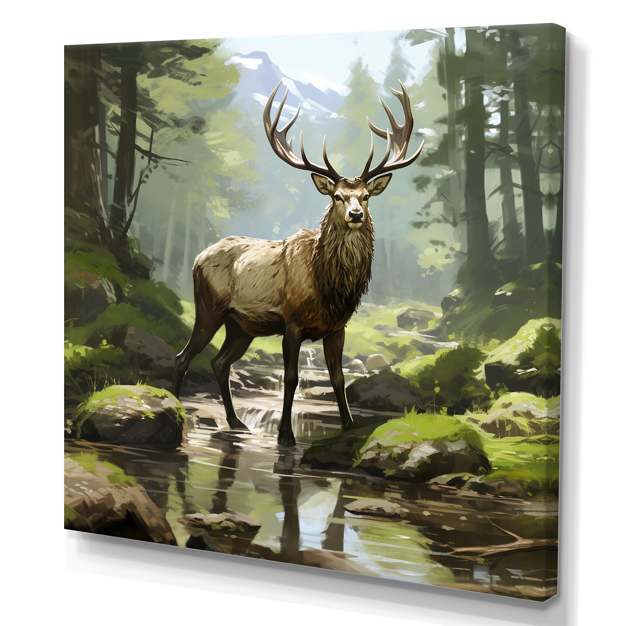 Noble Buck Deer Portrait - Deer Canvas Wall Art