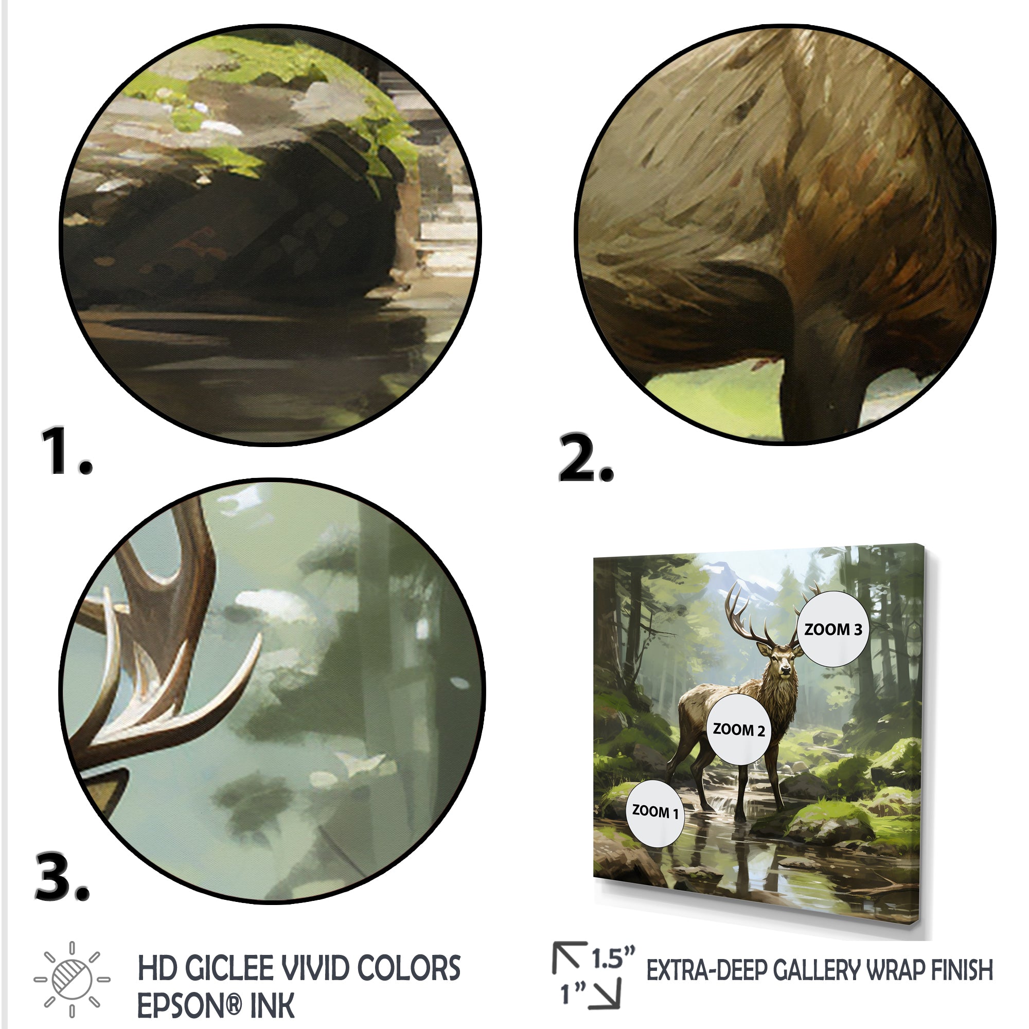 Noble Buck Deer Portrait - Deer Canvas Wall Art