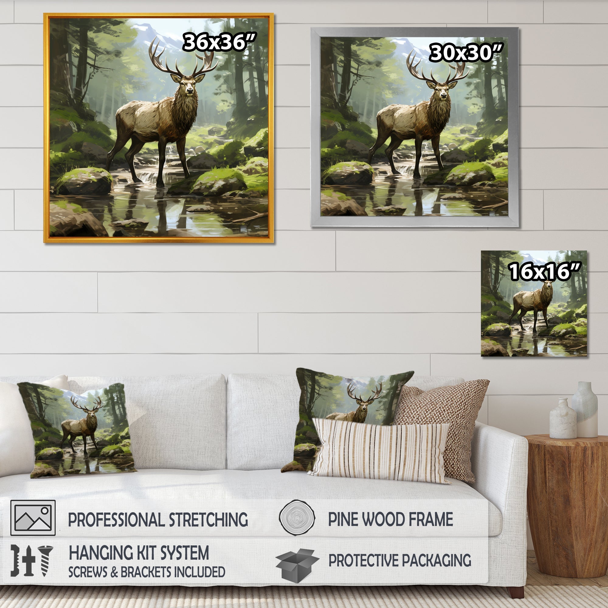 Noble Buck Deer Portrait - Deer Canvas Wall Art