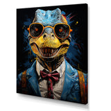 Classical Dino Grace in suit - Dinosaur Large Canvas Wall Art