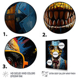 Classical Dino Grace in suit - Dinosaur Large Canvas Wall Art