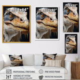 Grey Velociraptor in jungle - Dinosaur Canvas Wall Art