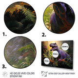 Prehistoric dinosaur in the jungle - Dinosaur Living Room Wall Art
