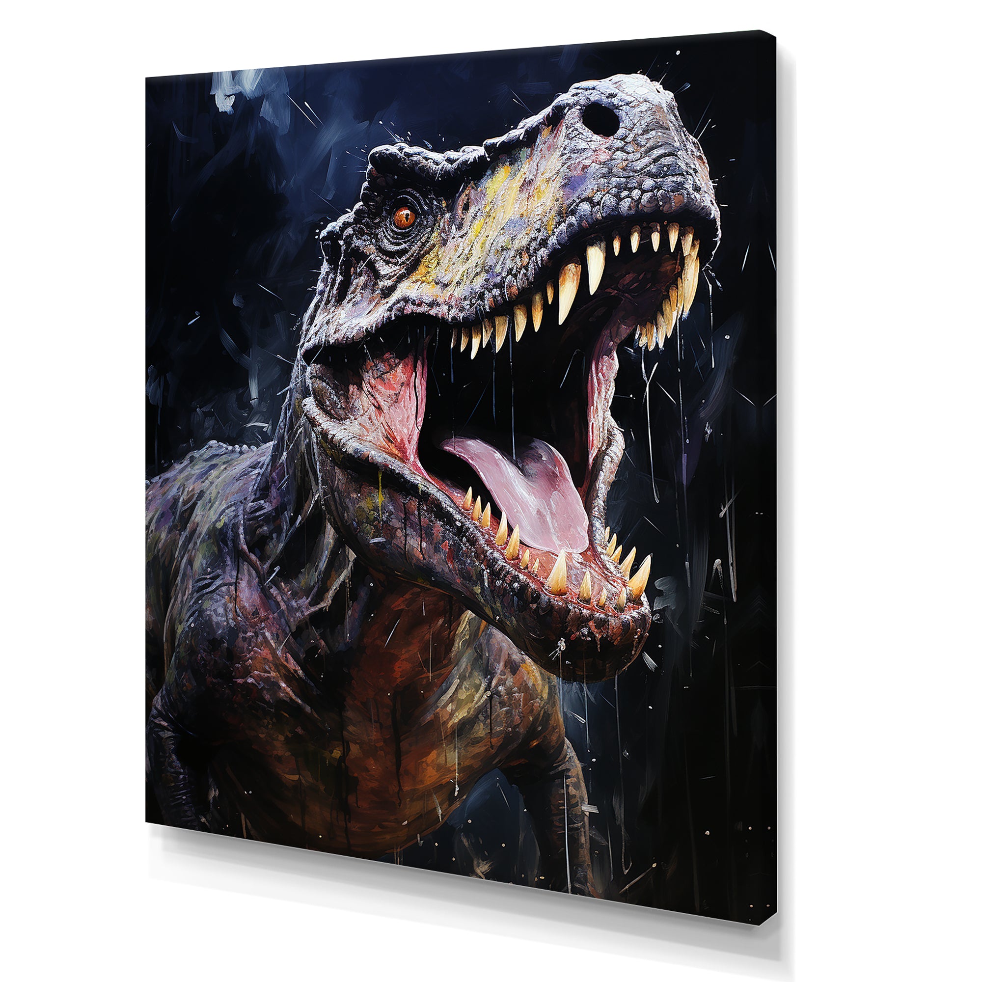 Prehistoric Tyrannosaurus rawer in the jungle - Dinosaur Bedroom Wall Art