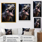 Prehistoric Tyrannosaurus rawer in the jungle - Dinosaur Bedroom Wall Art