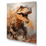 Brown and grey Raptor dino - Brown Dinosaur Wall Art