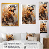 Brown and grey Raptor dino - Brown Dinosaur Wall Art