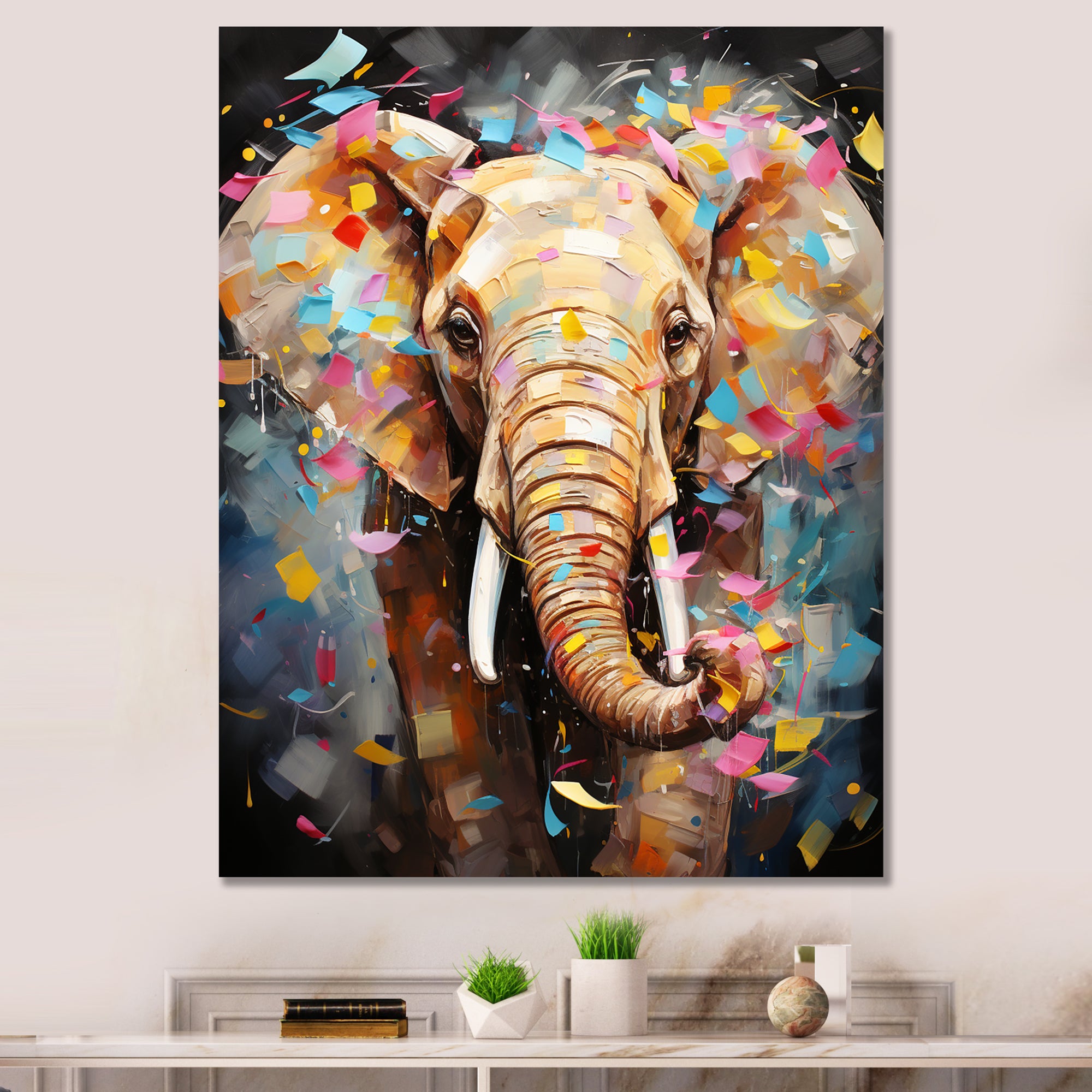 Popart Elephant Dreams - Gray Elephant Wall Art
