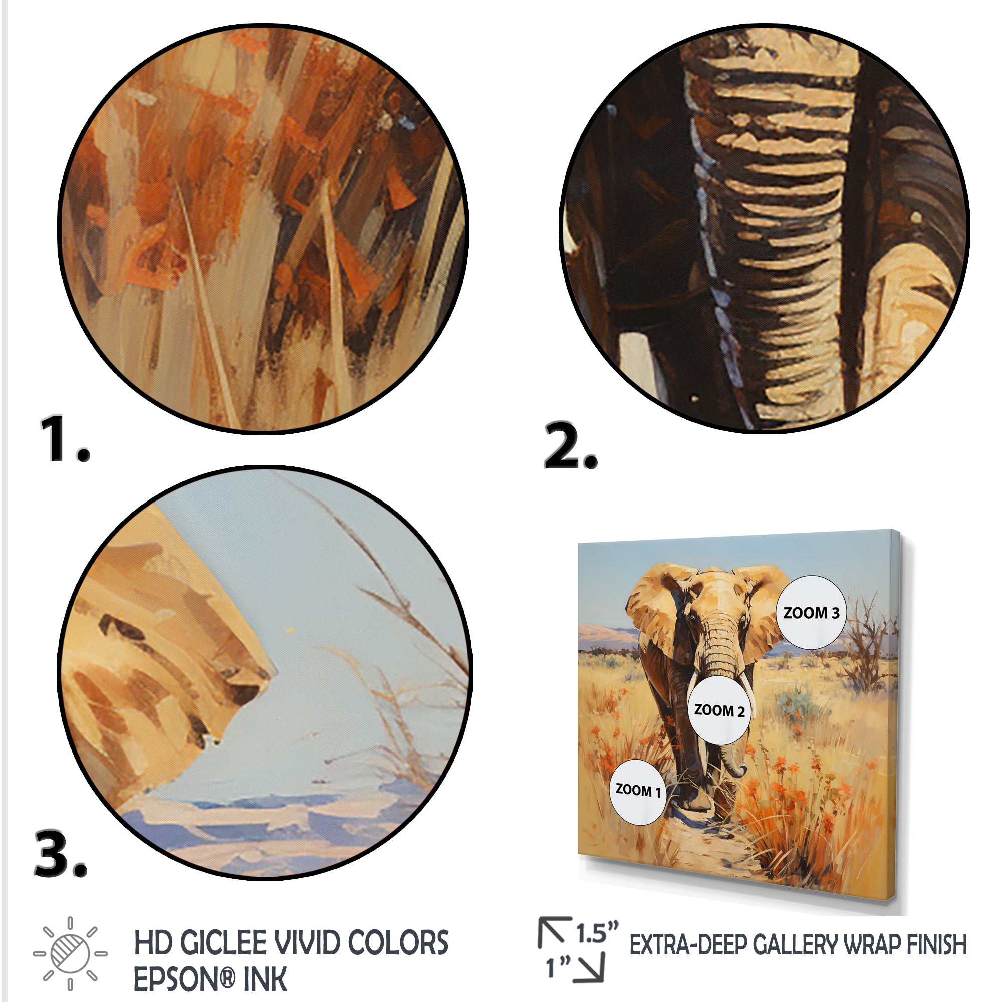 Grey Elephant in African horizon - Elephant Framed Canvas Art