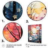 Pink Enchanted floral Botanicals with Eastern bluebird - Bird Floral Living Room Wall Art