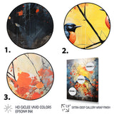 Blue and yellow forest with Eastern bluebird - Bird Floral Bedroom Wall Art