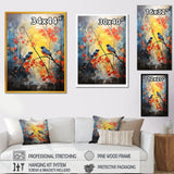 Blue and yellow forest with Eastern bluebird - Bird Floral Bedroom Wall Art