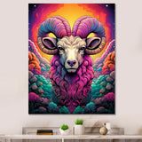 Stunning purple goat portrait - Purple Goat Wall Art