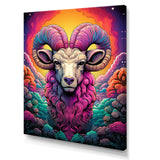 Stunning purple goat portrait - Purple Goat Wall Art