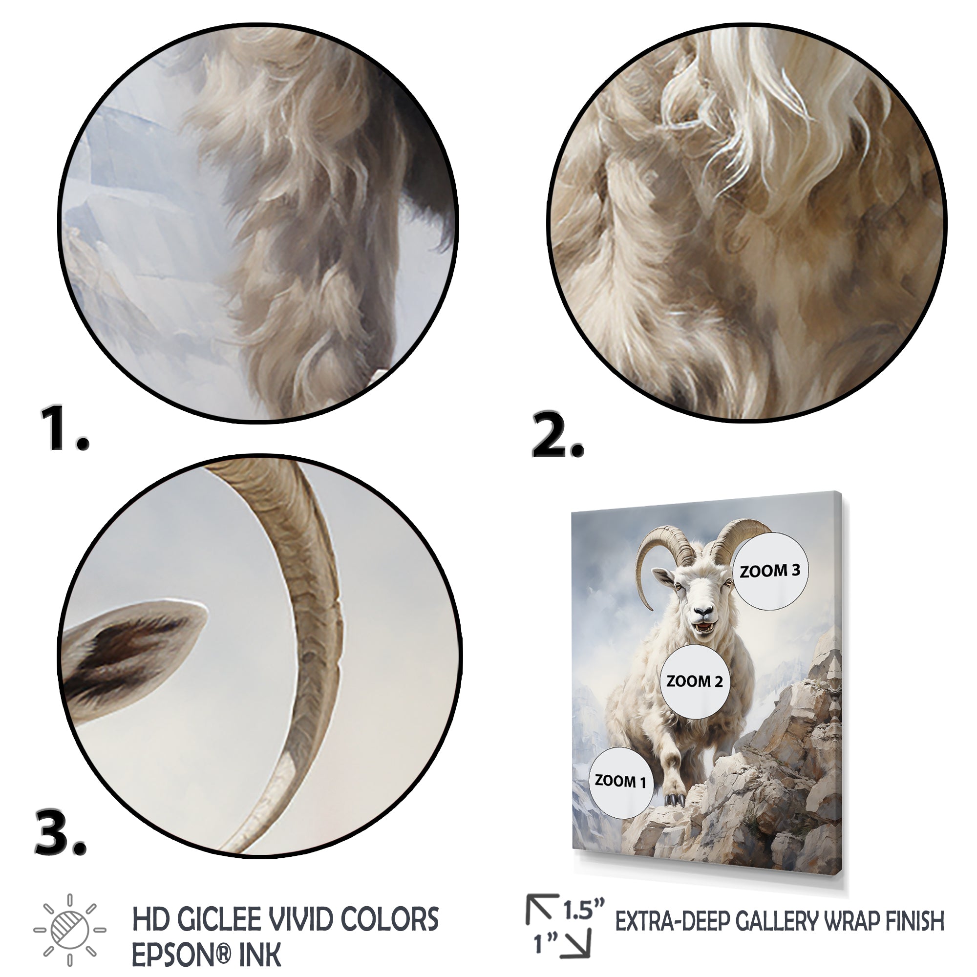 Cliff Climber Chamois goat - Goat Framed Canvas Art