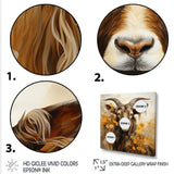 Yellow and brown Goat floral meadow - Goat Living Room Wall Art