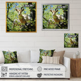 White Portrait of Pastoral Goat in forest - White Goat Wall Art