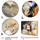 Brown Horse Racing Frenzy - Horse Racing Canvas Wall Art