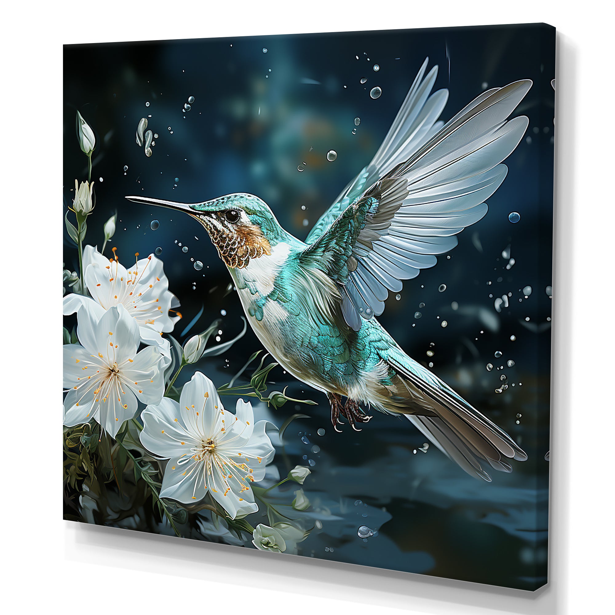 Green floral dancing Hummingbird - Hummingbird Wall Decor