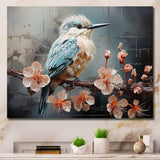 Blue floral dancing Hummingbird - Hummingbird Wall Art Prints