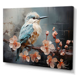 Blue floral dancing Hummingbird - Hummingbird Wall Art Prints