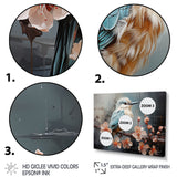 Blue floral dancing Hummingbird - Hummingbird Wall Art Prints