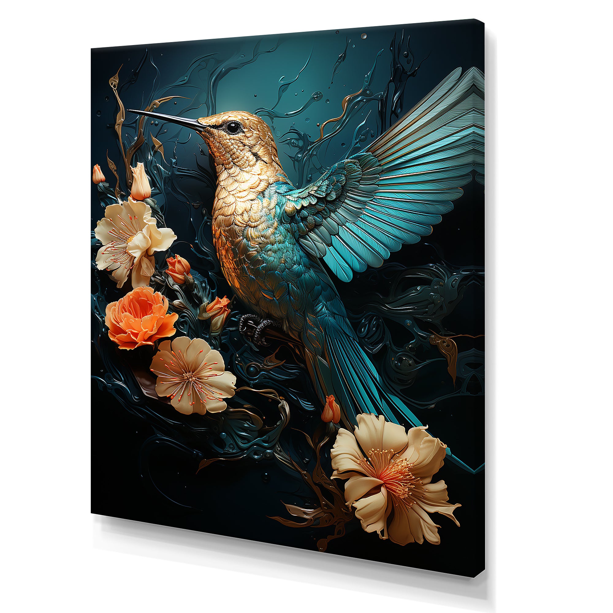 Blue Essence of Emerald Hummingbird - Hummingbird Wall Art Prints